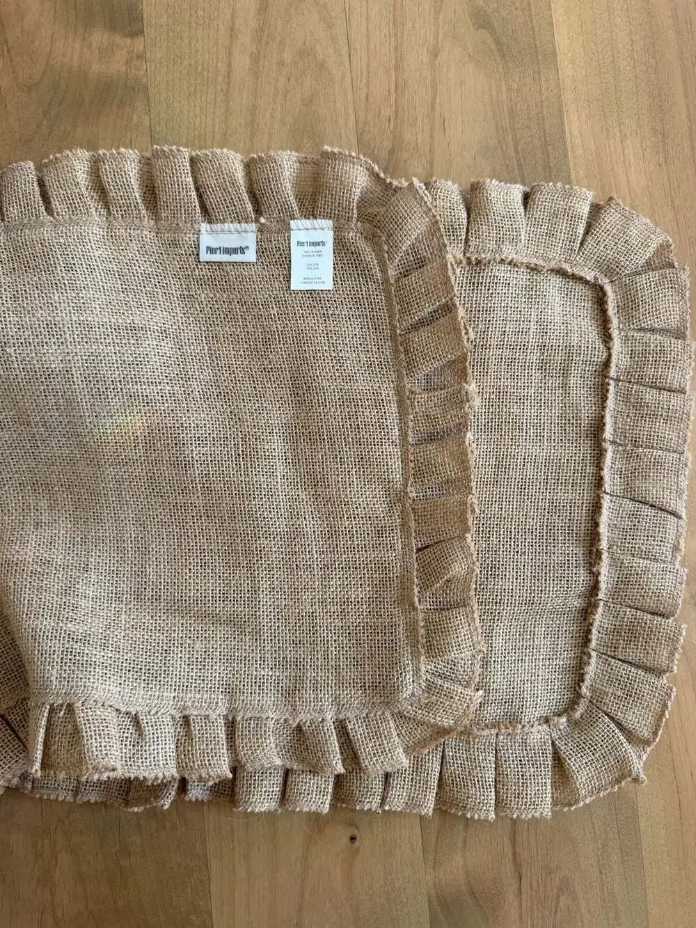 Pier 1 Imports 100% Jute Ruffled Edge Table Runner